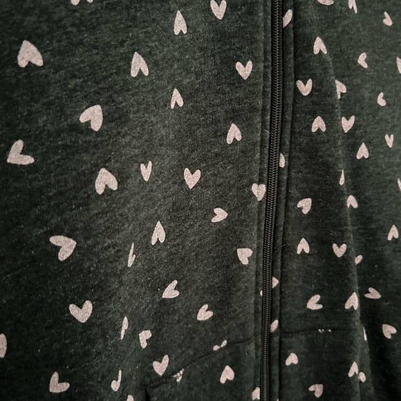 Cat & Jack Gray Sweatshirt Heart Print Hoodie - Picture 2 of 5